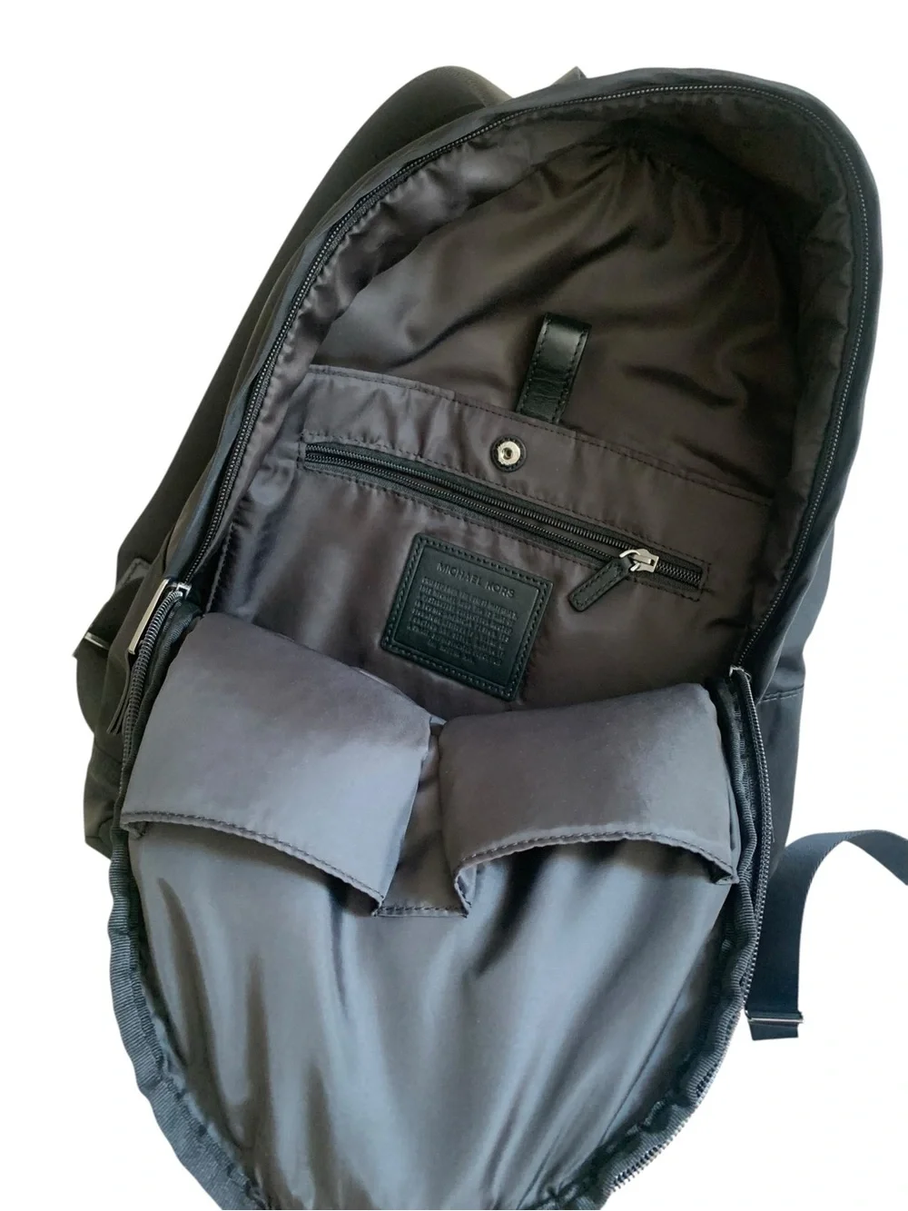 Michael Kors Black Nylon Leather Trim Backpack